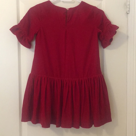 Velvet Red Girls Dress - Picture 4 of 5